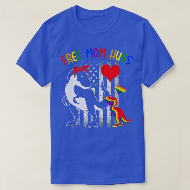 Camiseta Free Mamasaurus Dino Rainbow T Rex Ally L (Frente do Design)