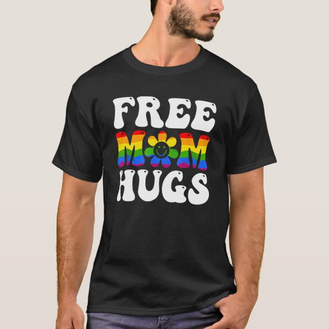 Camiseta Free Mom Hugs Free Mom Hugs Inclusive Pride LGBTQI (Frente)