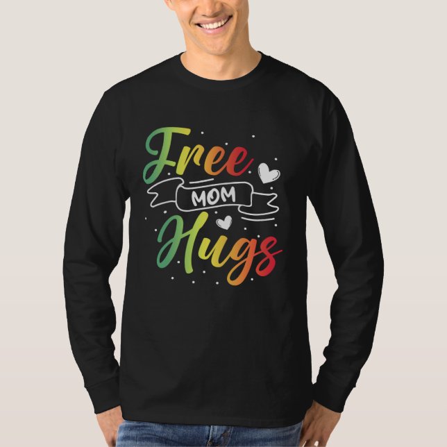 Camiseta Free Mom Hugs LGBT Transgender Bisexual Pride Mont (Frente)