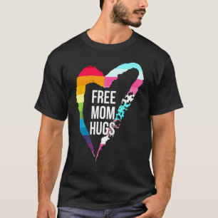 Camiseta Free Mom Hugs Messy Bun Rainbow Lgbt Pride