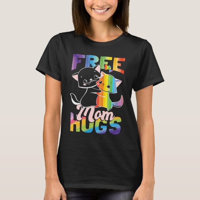 Camiseta Free Mom Hugs Pride Month LGBT Mom (Frente)