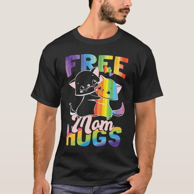 Camiseta Free Mom Hugs Pride Month LGBT Mom (Frente)