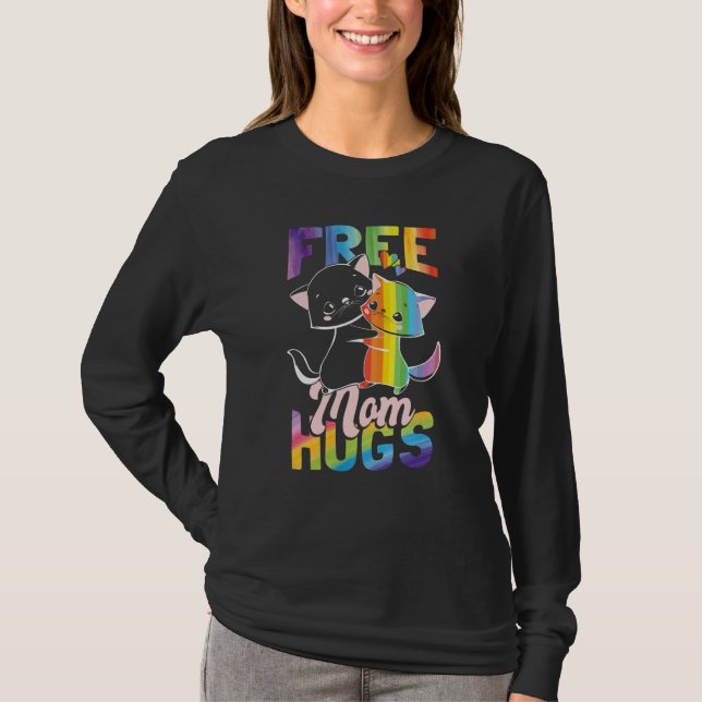 Camiseta Free Mom Hugs Pride Month LGBT Mom (Frente)