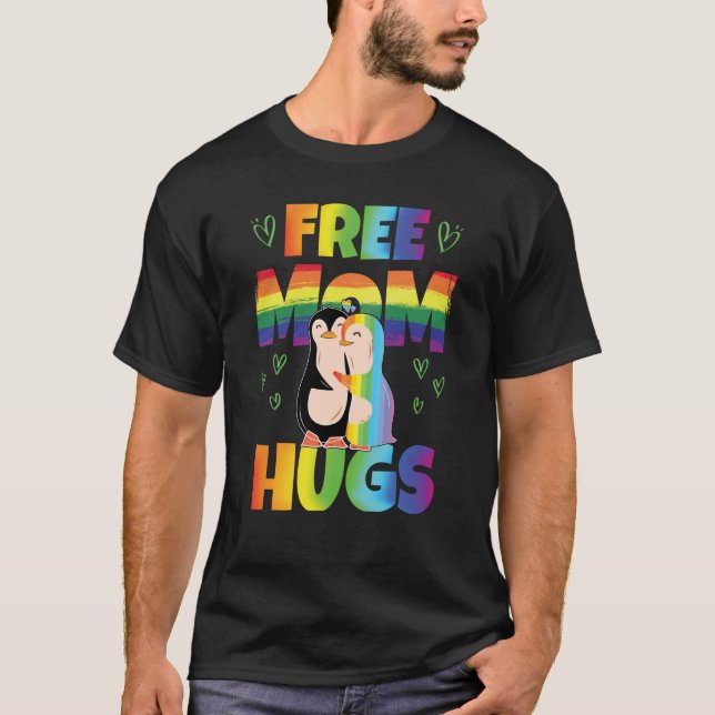 Camiseta Free Mom Hugs Pride Month Pride Parade Rainbow (Frente)