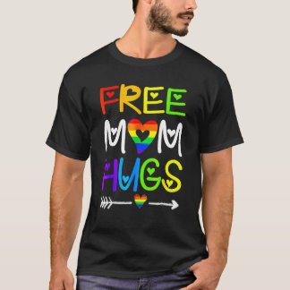Camiseta Free Mom Hugs Rainbow Heart LGBT Pride Month 1