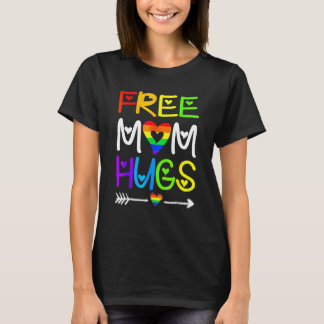 Camiseta Free Mom Hugs Rainbow Heart LGBT Pride Month 1