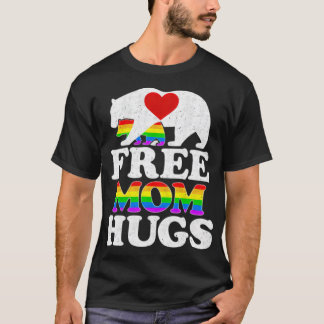 Camiseta Free Mom Hugs Women Lgbt Pride Mama Bear Gift Tee