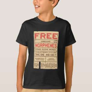 Camiseta Free Morphemes Engraçado Gramática Espanhola