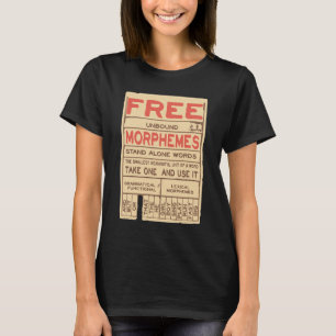 Camiseta Free Morphemes Engraçado Grammar Língua Inglesa