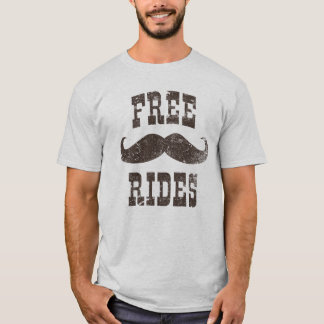 Camiseta Free Mustache Rides Engraçado Vintage