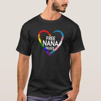Camiseta Free Nana Hugs Lgbt Q Arco-Íris E Sinalizador Tran