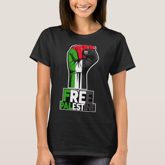 Camiseta Free Palestine Flag of Palestine Palestinian fist  (Frente)