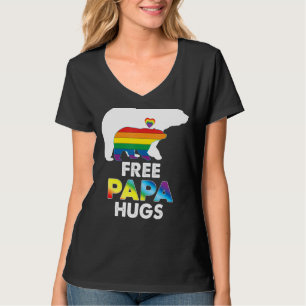 Camiseta Free Papa Hugs Rainbow Bear Lgbt Pride Gay Lesbian