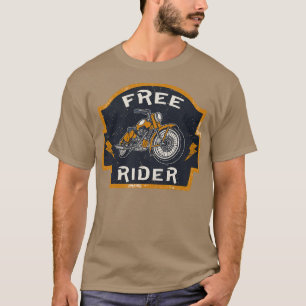 Camiseta Free Rider Motorcycle Biker Vintage