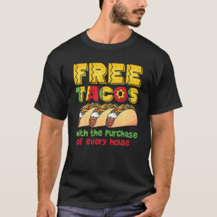 Camiseta Free Tacos Realtor Shirt Funny Imóveis Agent T