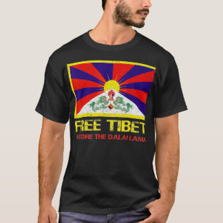 Camiseta Free Tibet Tibetan Flag Emblem Restore The Dalai L