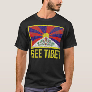 Camiseta Free Tibet Tibetan Flag Emblem Restore The Dalai L