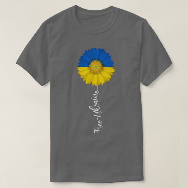 Camiseta Free Ucrânia Sun Flower Suporte Ucrânia I Stand Wi (Frente do Design)