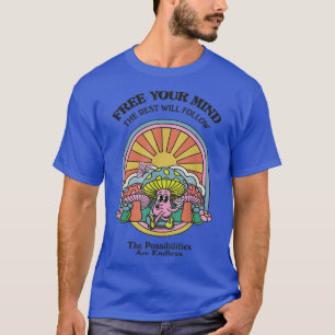 Camiseta Free Your Mind retro mushroom motivation positive 
