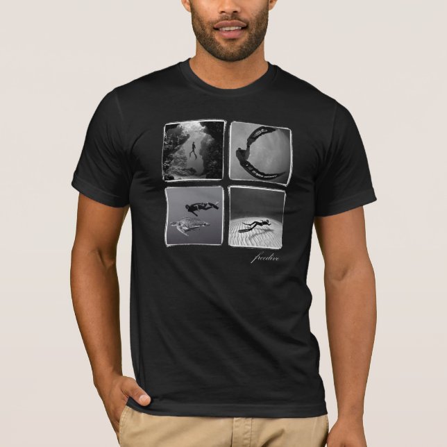 Camiseta freedive - orgânico. Homens negros (Frente)