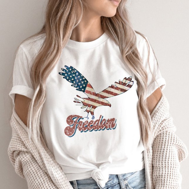 Camiseta Freedom American Eagle 4° de julho Red White Blue (Criador carregado)