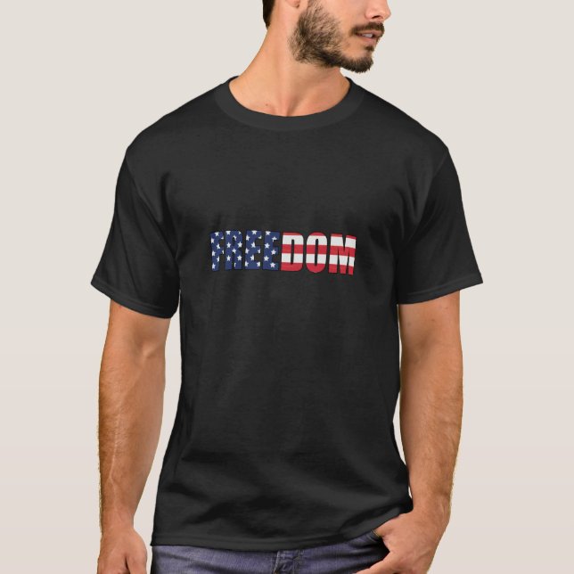 Camiseta Freedom American Flag Bold Patriotic Design (Frente)