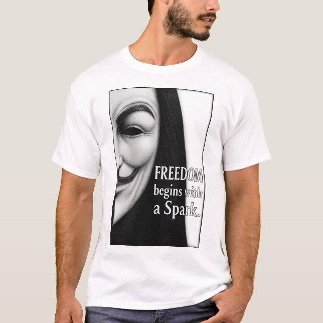 Camiseta Freedom Begins With a Spark (Frente)