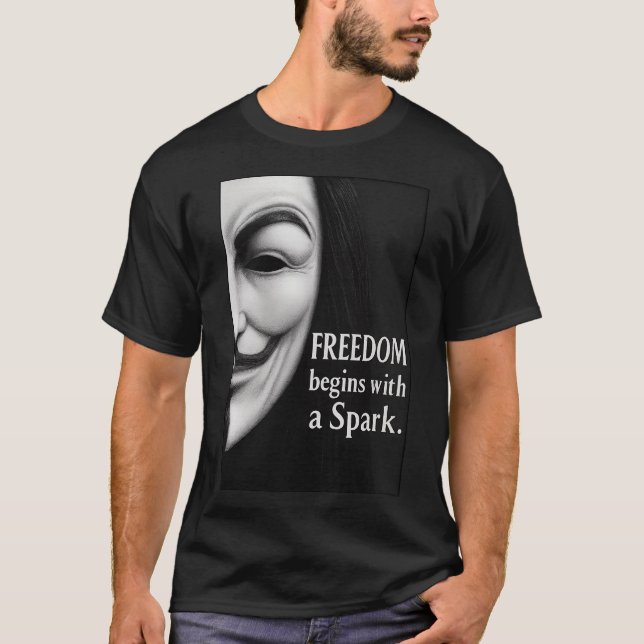 Camiseta Freedom Begins With a Spark (Frente)