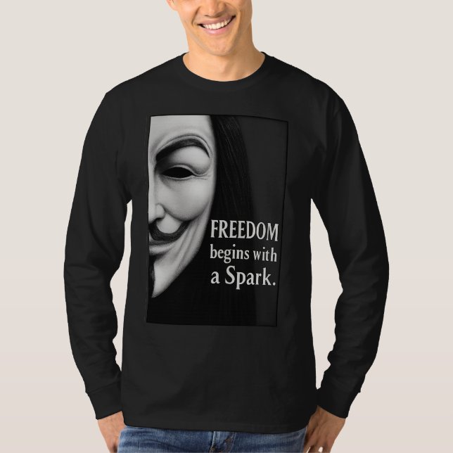 Camiseta Freedom Begins With a Spark (Frente)