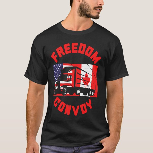 Camiseta Freedom Convoy 2022 Support Canadian Truckers Cana (Frente)