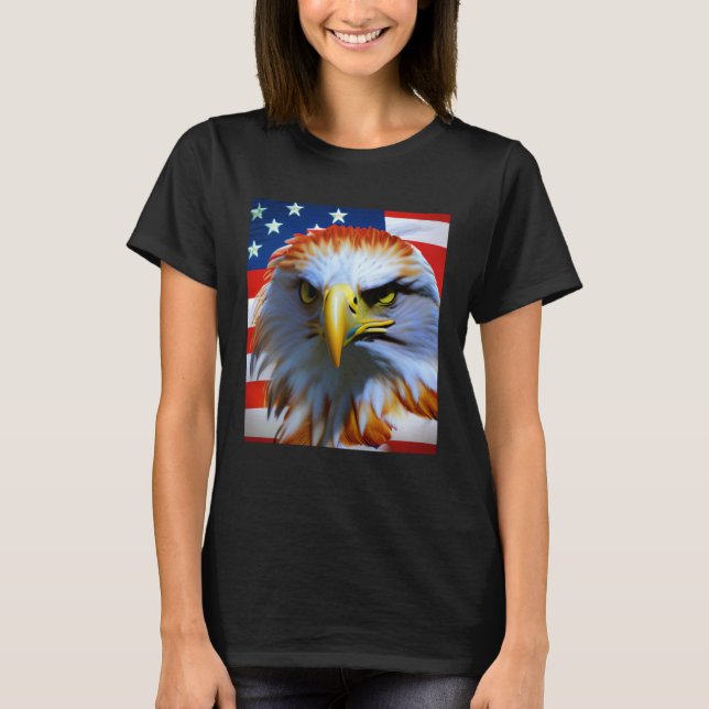 Camiseta Freedom Eagle 4th Of July American Veteran (Frente)