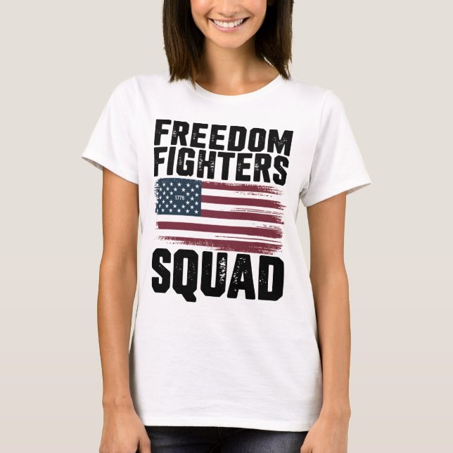 Camiseta Freedom Fighters Squad 1776 Flag - EUA Independenc (Frente)