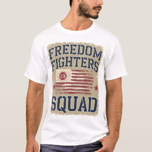 Camiseta Freedom Fighters Squad 1776 Flag USA Inde
