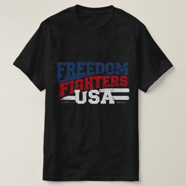 Camiseta Freedom Fighters USA Patriotic T Shirt - Americano (Frente do Design)