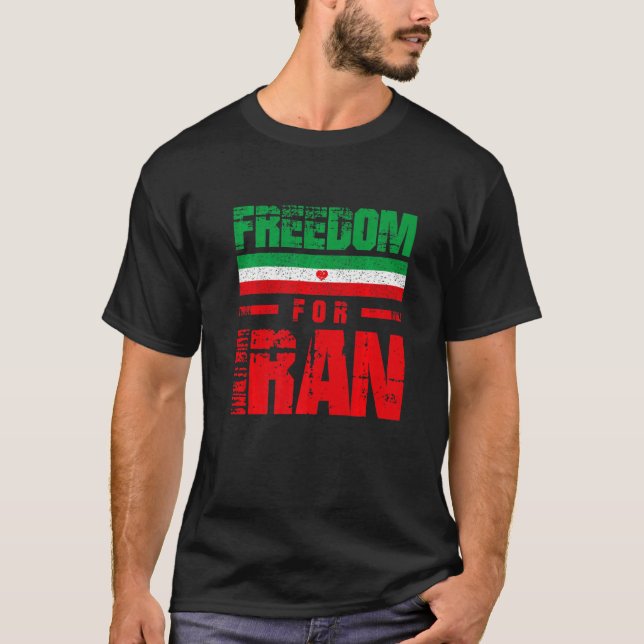 Camiseta Freedom For Iran Free Iran Flag Heart Iran Azadi P (Frente)