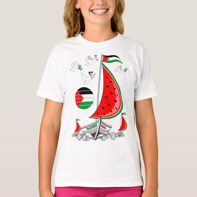Camiseta Freedom Global Sumud Flotilla Boats para Gaza (Frente)