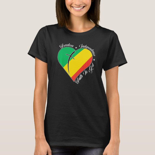 Camiseta Freedom Independence Faith In God  Christian Congo (Frente)