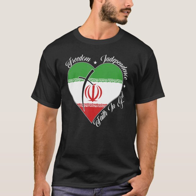 Camiseta Freedom Independence Faith In God   Christian Iran (Frente)