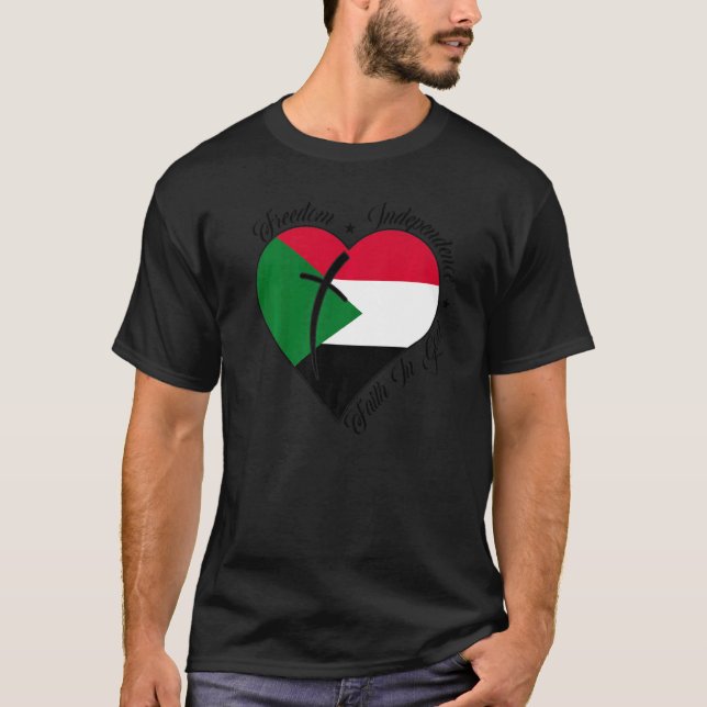 Camiseta Freedom Independence Faith In God  Christian Sudan (Frente)