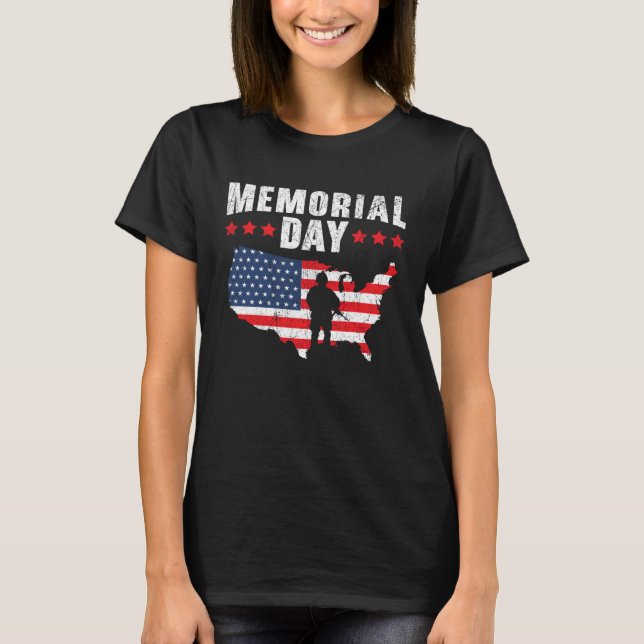 Camiseta Freedom Patriotic Veteran USA Flag American Memori (Frente)