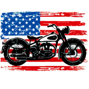 Camiseta Freedom Ride: USA Flag com motocicleta