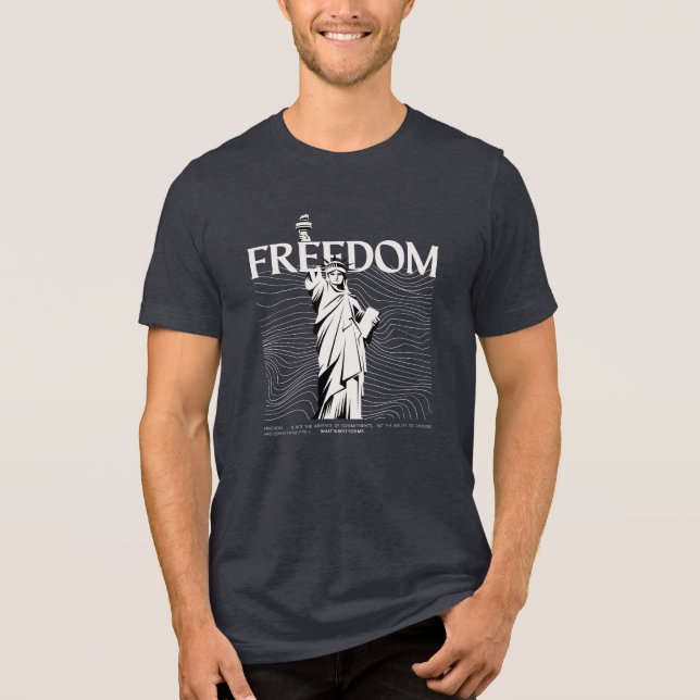 Camiseta Freedom Statue V2 – Deslocar Liberdade De (Frente)