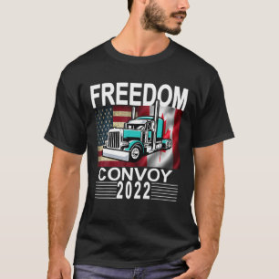 Camiseta Freedom Transport 2022 American Canadian Flag Vint