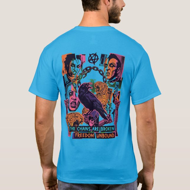 Camiseta Freedom Unbound – Punk Collage Graphic Te (Verso)