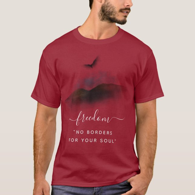 Camiseta Freedom Watercolor Eagle Monges Maroon (Frente)