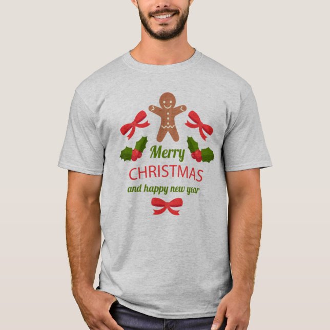 Camiseta Freefit Gingerbread Christmas Tee USA (Frente)