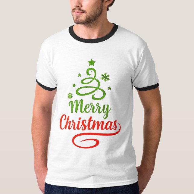 Camiseta Freefit Merry Christmas Ringer Tee 🎅 | Retro Holi (Frente)