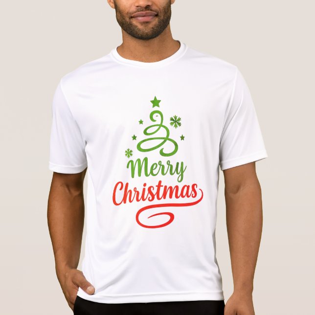 Camiseta Freefit Merry Christmas Sport-Tek Tee | Moisture-W (Frente)