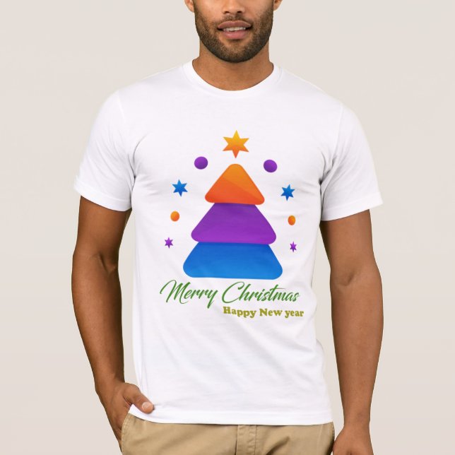 Camiseta Freefit Merry Christmas Tree Bella+Canvas (Frente)