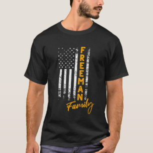 Camiseta Freeman Surname Americano Freeman Sobrenome Freema